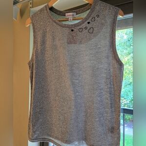Evereve Gray Tank with Hearts